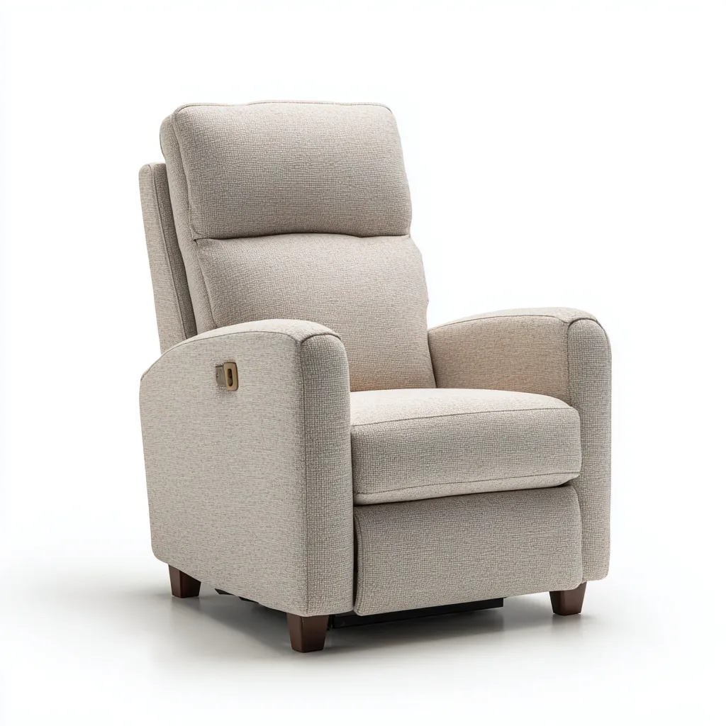 Fauteuil relax - tissu - métal - bois - 100x85x105 cm - beige - salon - design moderne-Interiorvo