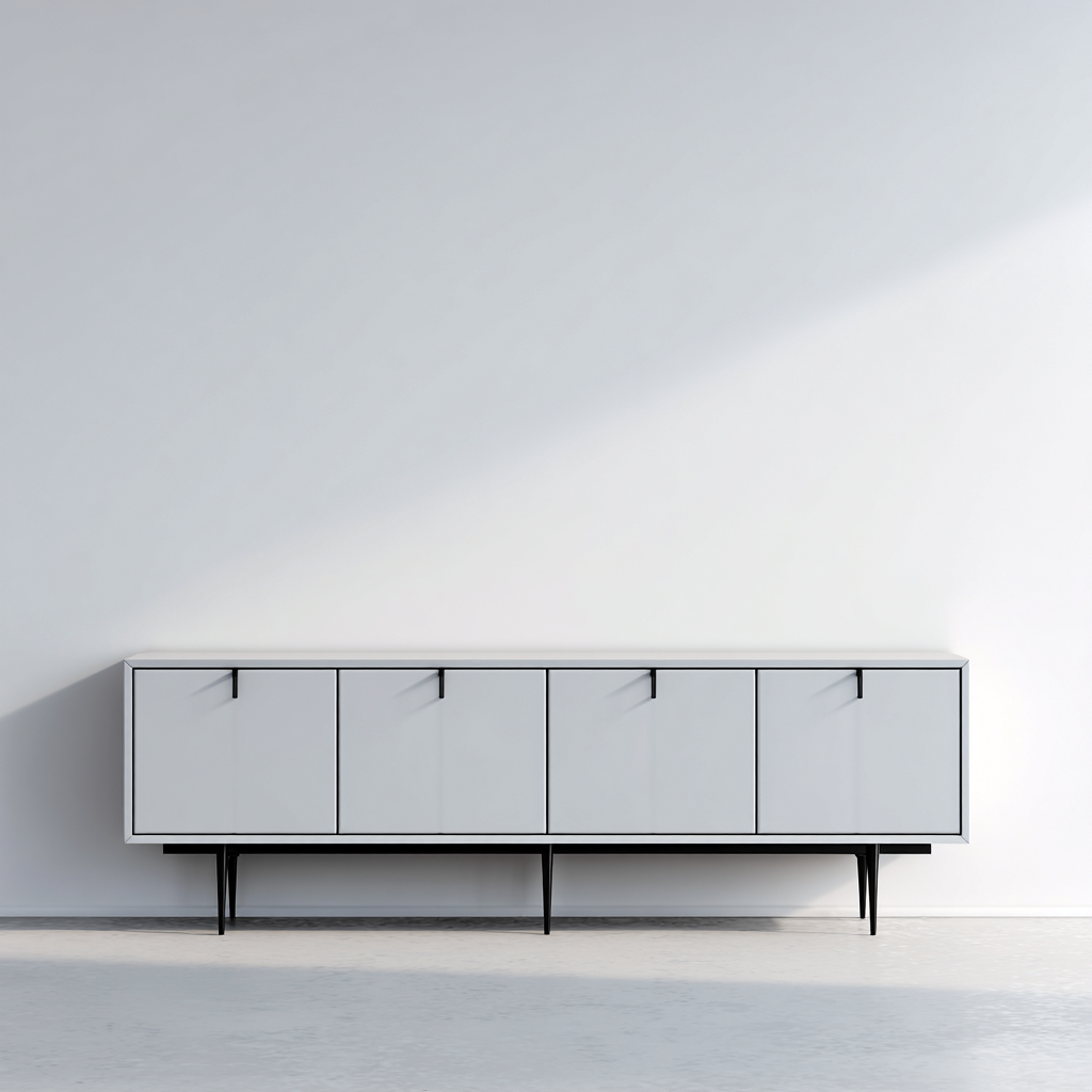 Meuble TV bois 180x40x65 cm blanc - noir adapté au salon design moderne-Interiorvo