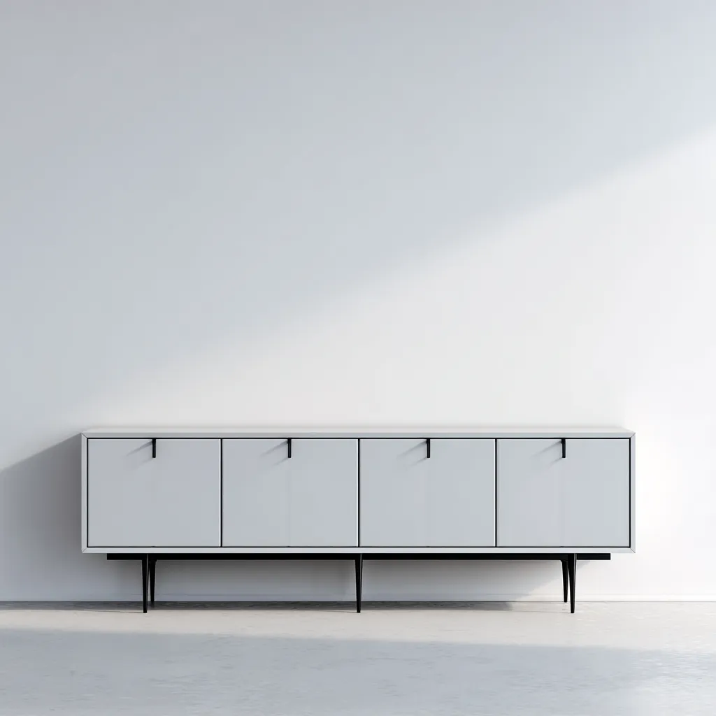 Meuble TV bois 180x40x65 cm blanc - noir adapté au salon design moderne-Interiorvo