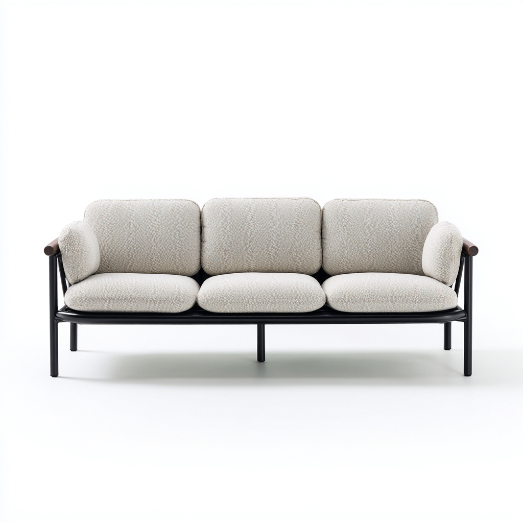 Canapé de jardin - aluminium - tissu 185x70x75 cm - beige clair - usage extérieur - design moderne-Interiorvo