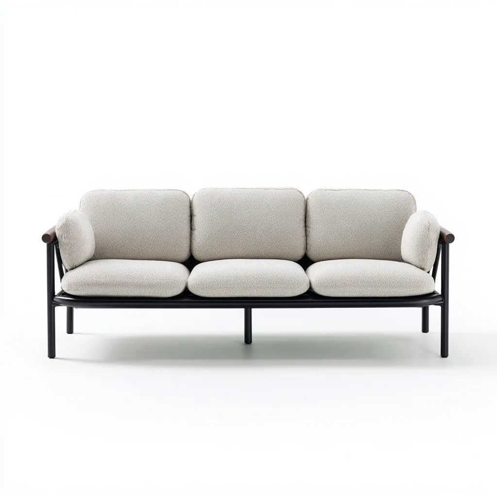 Canapé de jardin - aluminium - tissu 185x70x75 cm - beige clair - usage extérieur - design moderne-Interiorvo