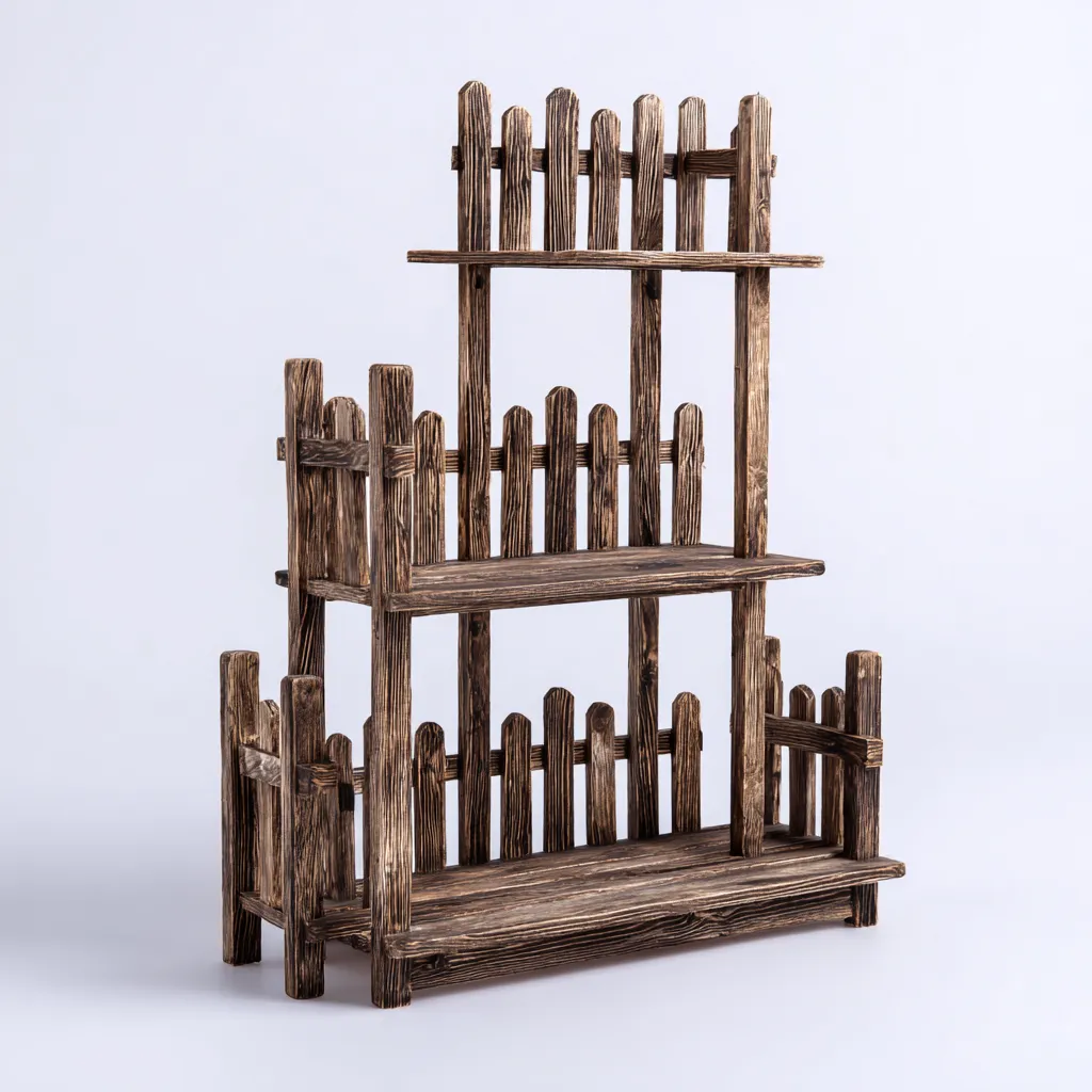 Pots et supports de plantes bois 75x35x125 cm brun adapté au jardin design rustique-Interiorvo