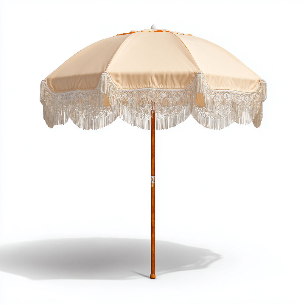 Parasol de jardin bois - tissu 200x200x230 cm beige adapté au jardin design classique-Interiorvo