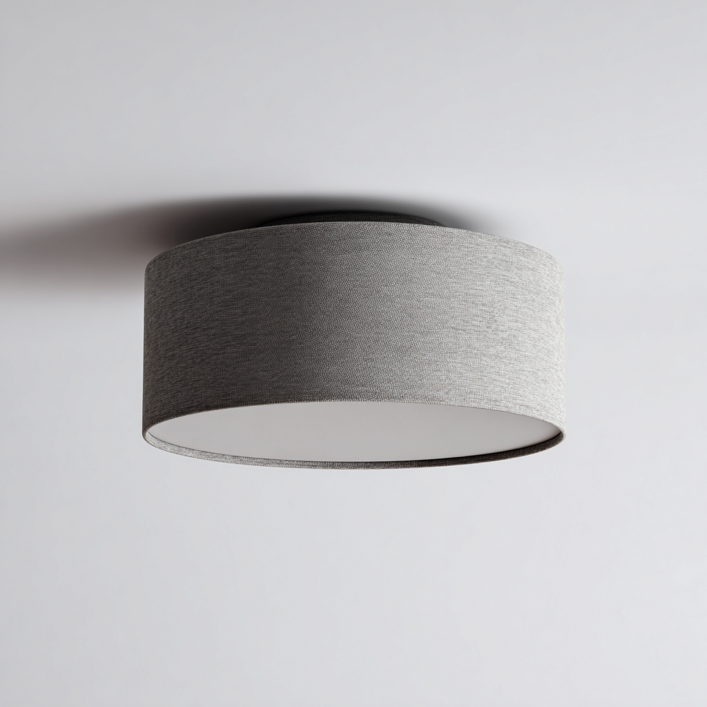 Plafonnier tissu 42x42 cm - gris - pour salon - design moderne minimaliste-Interiorvo