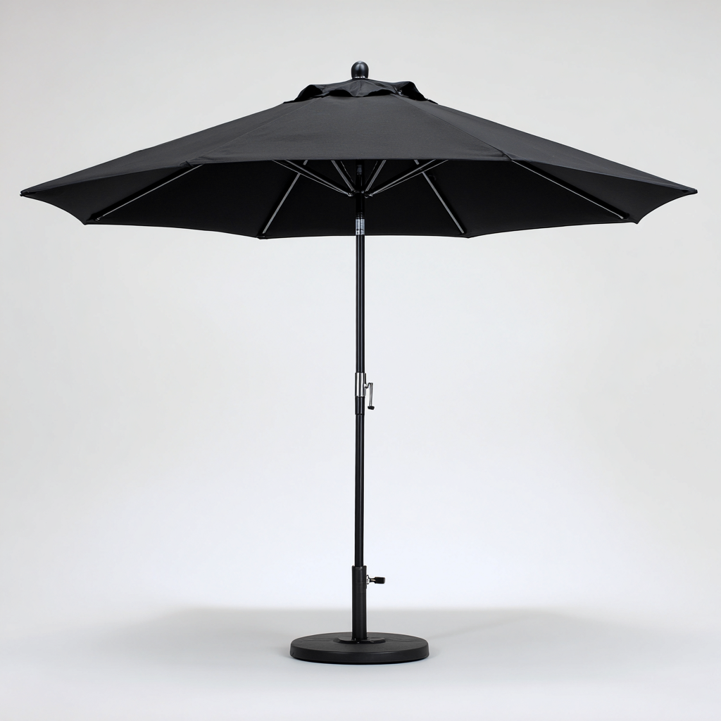 Parasol de jardin - métal - tissu 270x270x240 cm - noir - usage extérieur - ombrage classique-Interiorvo