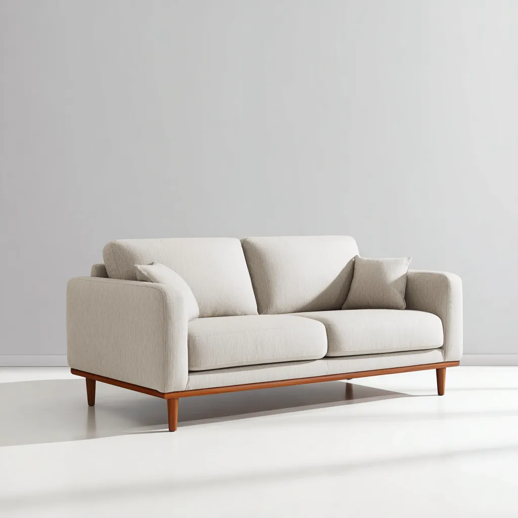 Canapé 2 places tissu 162x88x86 cm - beige - pour salon - design moderne-Interiorvo