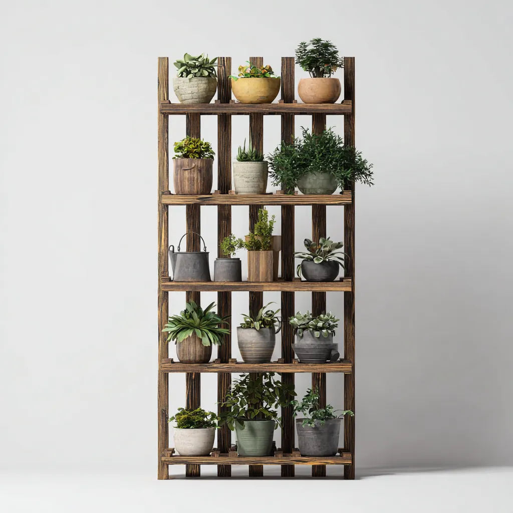 Pots et supports de plantes bois 90x30x180 cm brun adapté au jardin design naturel-Interiorvo