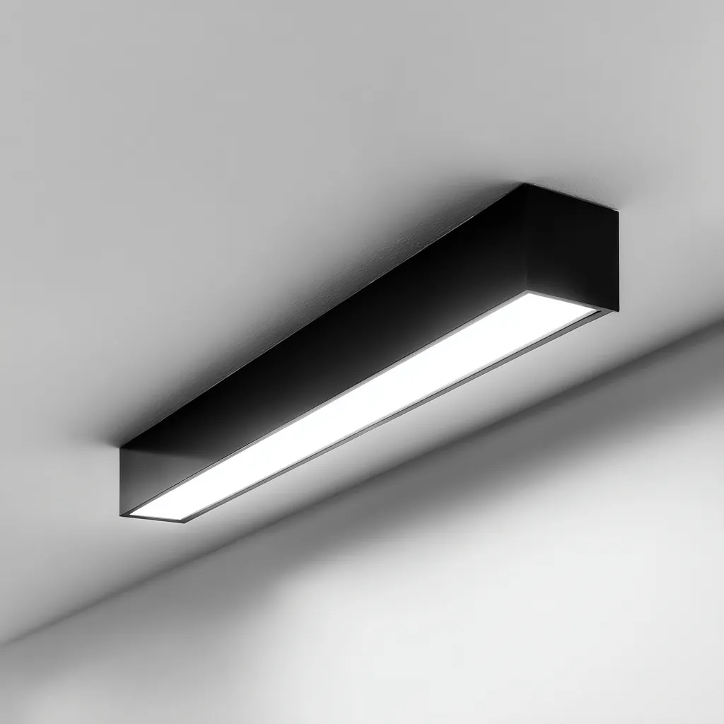 Plafonnier - métal - 60x10 cm - noir - blanc - pour salon - design moderne-Interiorvo