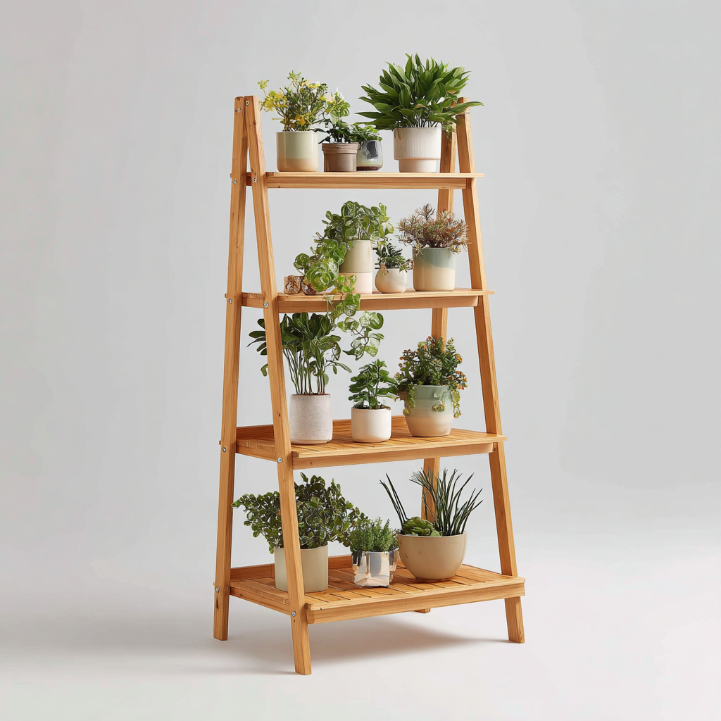 Pots et supports de plantes bois 55x35x135 cm naturel adapté au jardin design simple-Interiorvo
