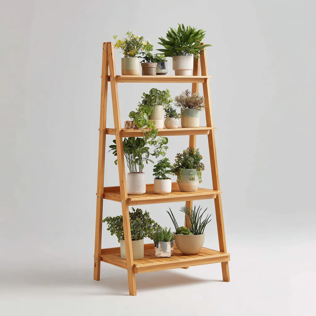 Pots et supports de plantes bois 55x35x135 cm naturel adapté au jardin design simple-Interiorvo