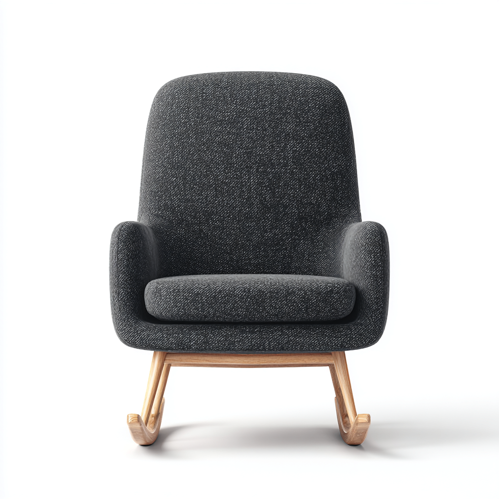 Fauteuil à bascule tissu 80x78x100 cm gris foncé adapté au salon design contemporain-Interiorvo