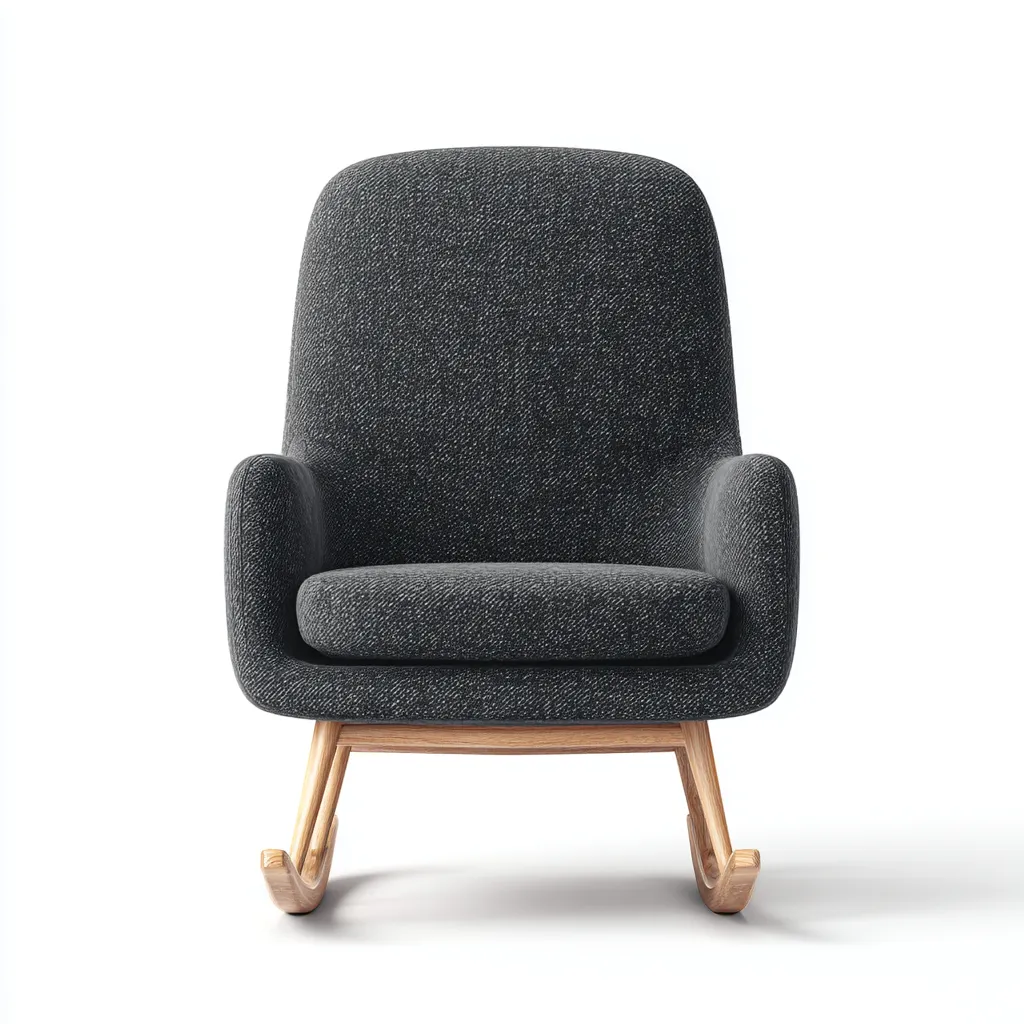 Fauteuil à bascule tissu 80x78x100 cm gris foncé adapté au salon design contemporain-Interiorvo