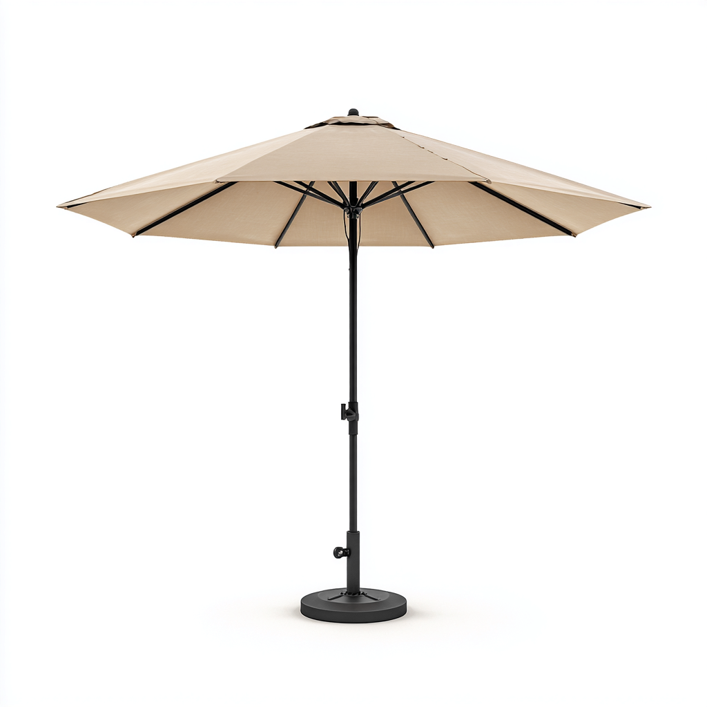 Parasol de jardin métal - tissu 270x270x250 cm beige adapté au jardin design moderne-Interiorvo