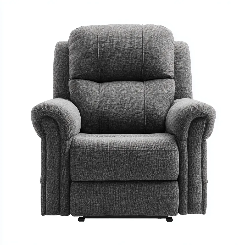Fauteuil relax tissu 95x90x104 cm gris adapté au salon style classique-Interiorvo