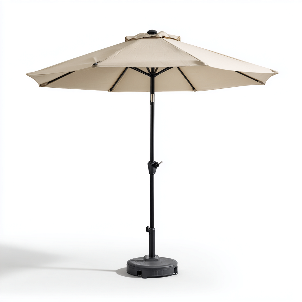 Parasol de jardin - métal - tissu 260x260x250 cm - beige - usage extérieur - design classique-Interiorvo