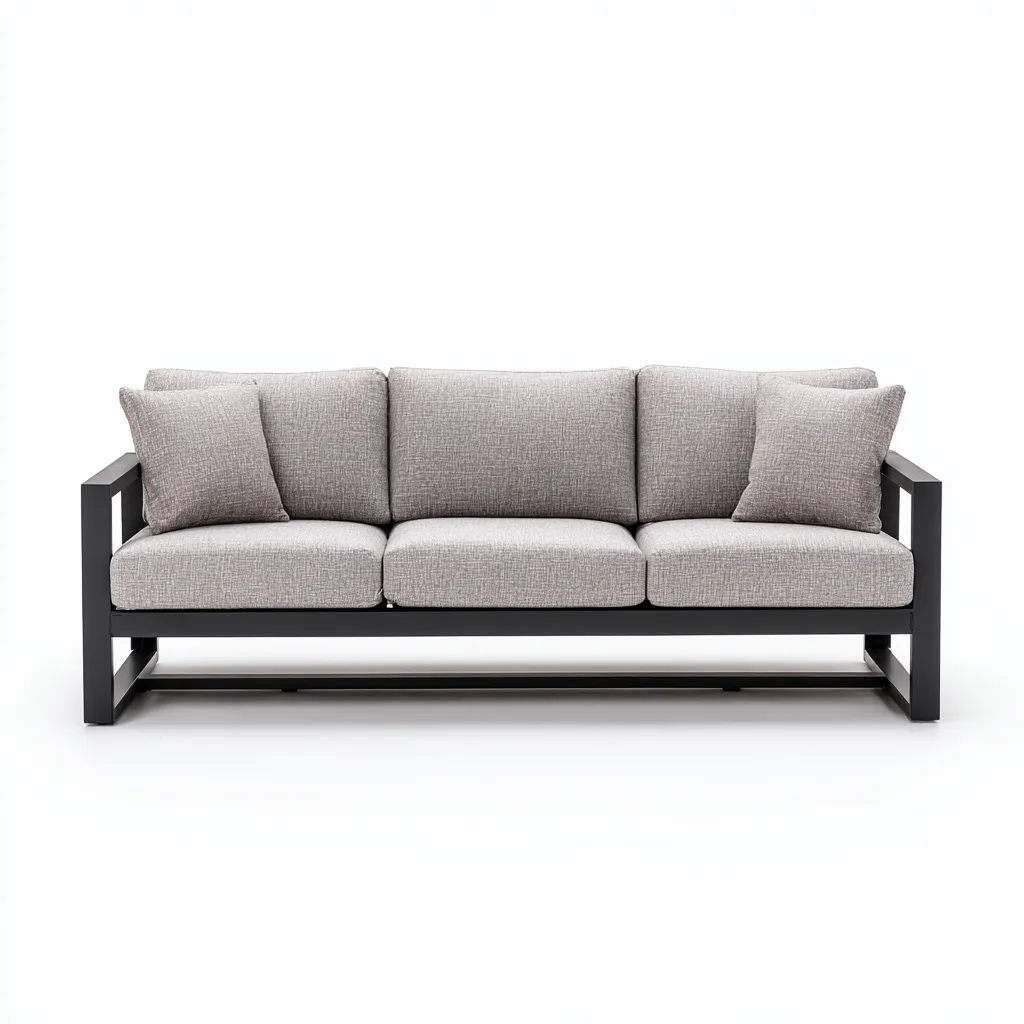 Canapé de jardin métal - tissu 200x80x75 cm gris adapté au jardin design moderne-Interiorvo