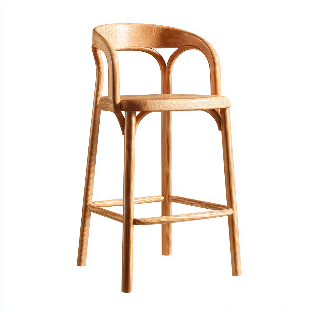 Tabouret de bar - bois massif - 45x44x98 cm - bois naturel - pour salle à manger - design moderne-Interiorvo