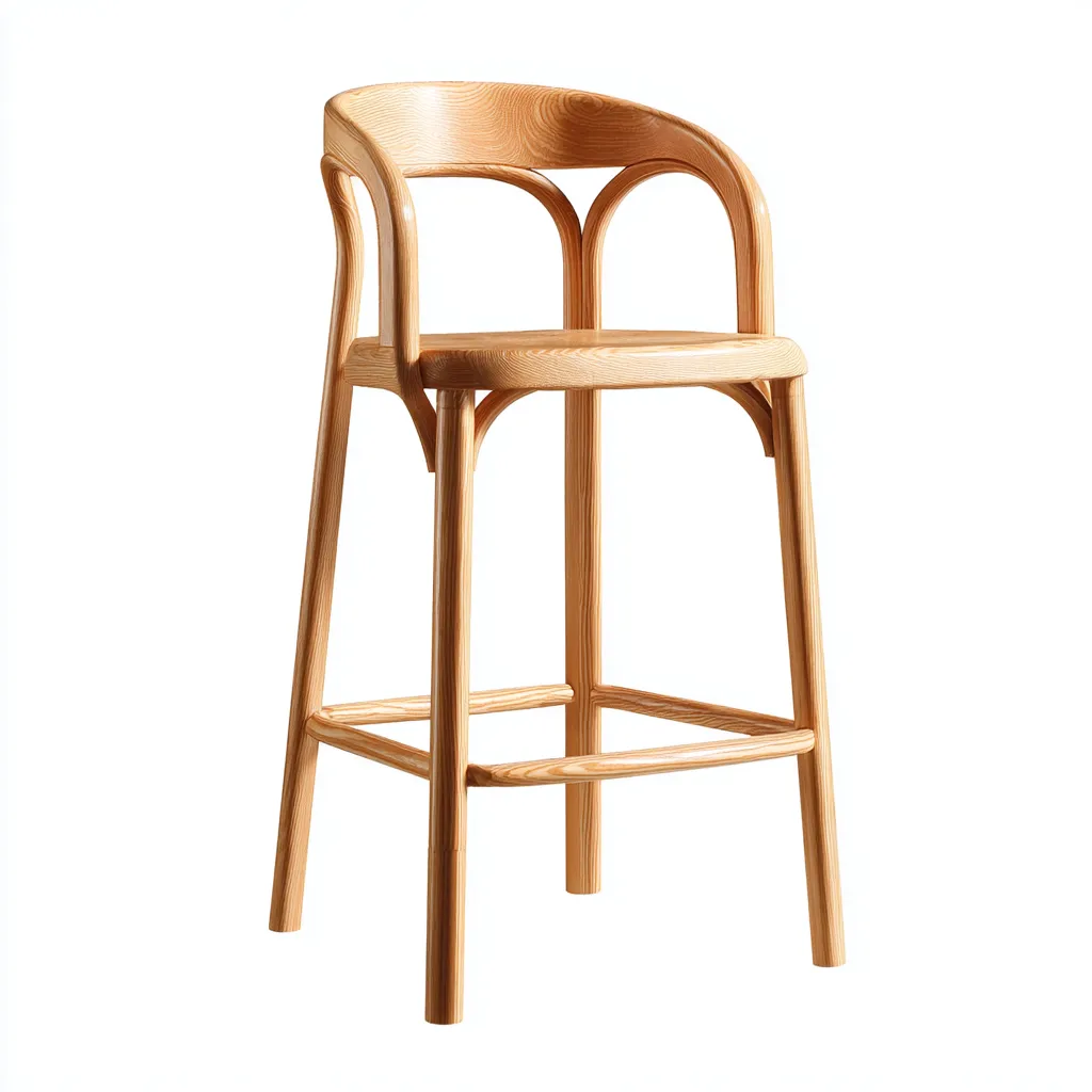 Tabouret de bar - bois massif - 45x44x98 cm - bois naturel - pour salle à manger - design moderne-Interiorvo
