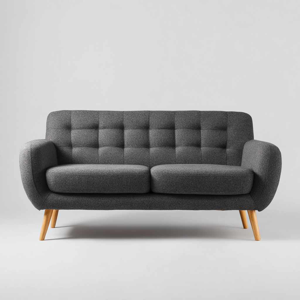 Canapé 2 places - tissu - 160x85x82 cm - gris foncé - pour salon - design moderne-Interiorvo