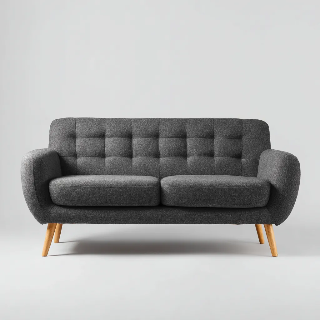 Canapé 2 places - tissu - 160x85x82 cm - gris foncé - pour salon - design moderne-Interiorvo