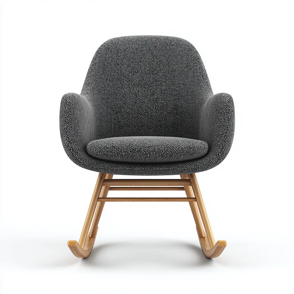 Fauteuil à bascule tissu 78x76x98 cm gris foncé adapté au salon design contemporain-Interiorvo