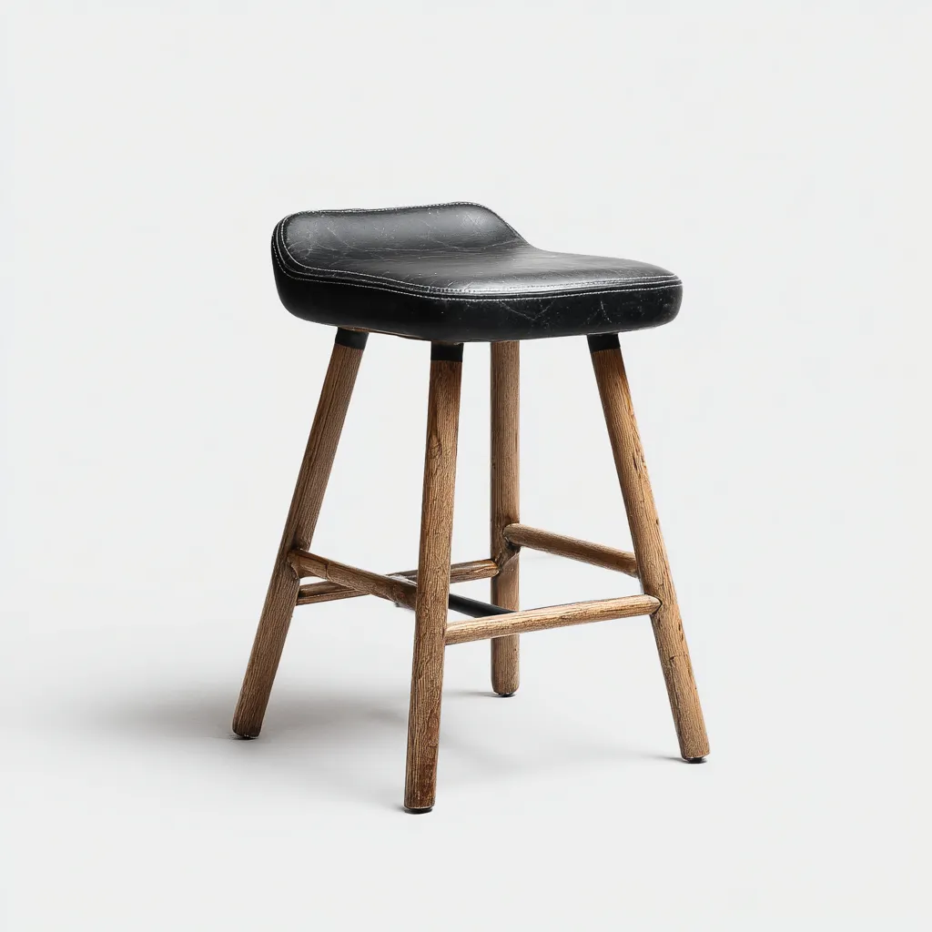 Tabouret de bar bois et simili cuir 40x35x70 cm - noir - pour salle à manger - design moderne-Interiorvo