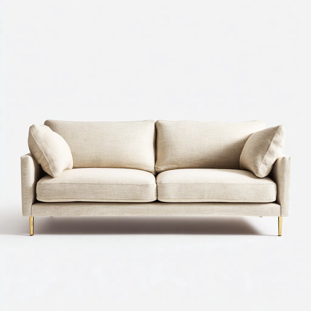 Canapé 2 places tissu 155x87x86 cm - beige - pour salon - design moderne-Interiorvo