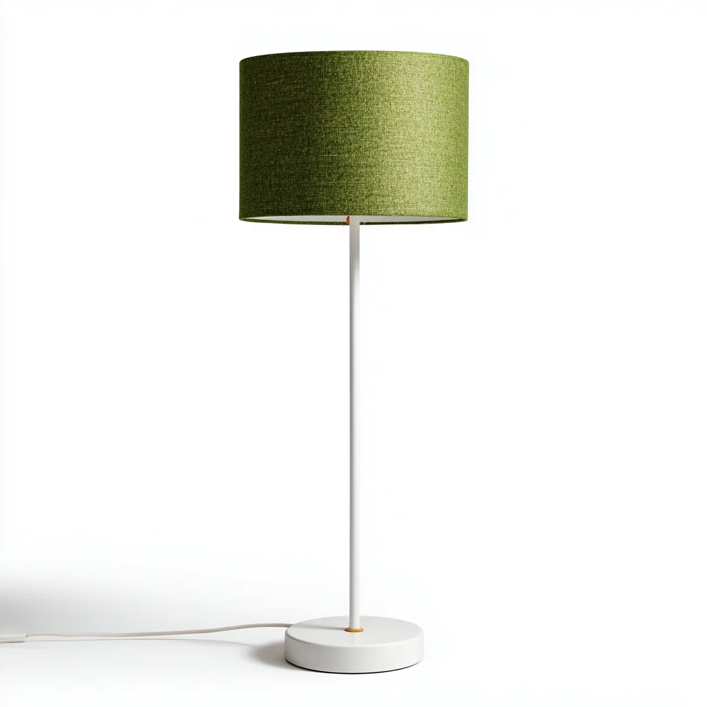 Lampadaire - métal - tissu - 28x28x155 cm - blanc - vert - pour salon - design moderne-Interiorvo