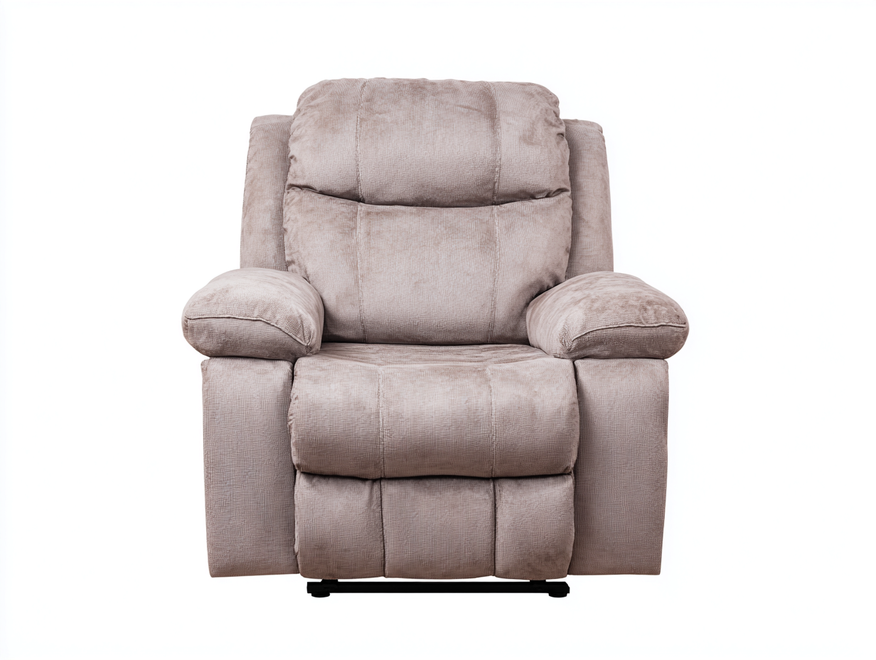 Poltrona in tessuto - 95x90x100 cm - tortora chiaro - per soggiorno - design reclinabile-Graceota