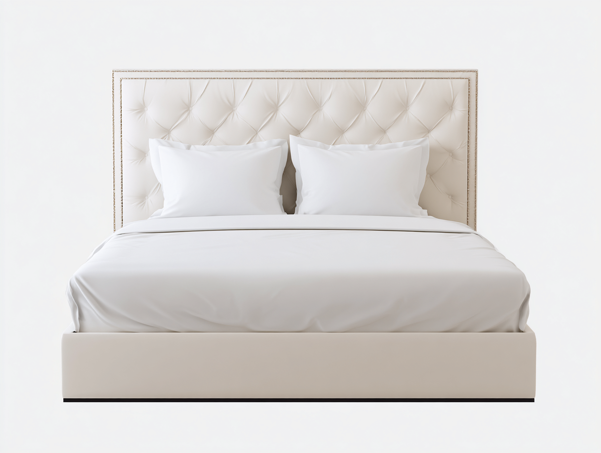 Letto matrimoniale imbottito 200x160x135 cm - bianco avorio - adatto alla camera da letto - design moderno-Graceota