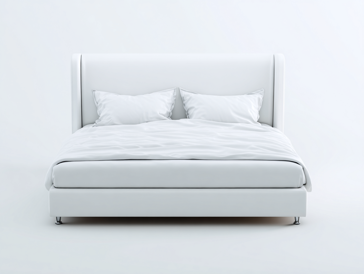 Letto matrimoniale - rivestimento in tessuto 200x160x130 cm - bianco - per camera da letto - design moderno-Graceota