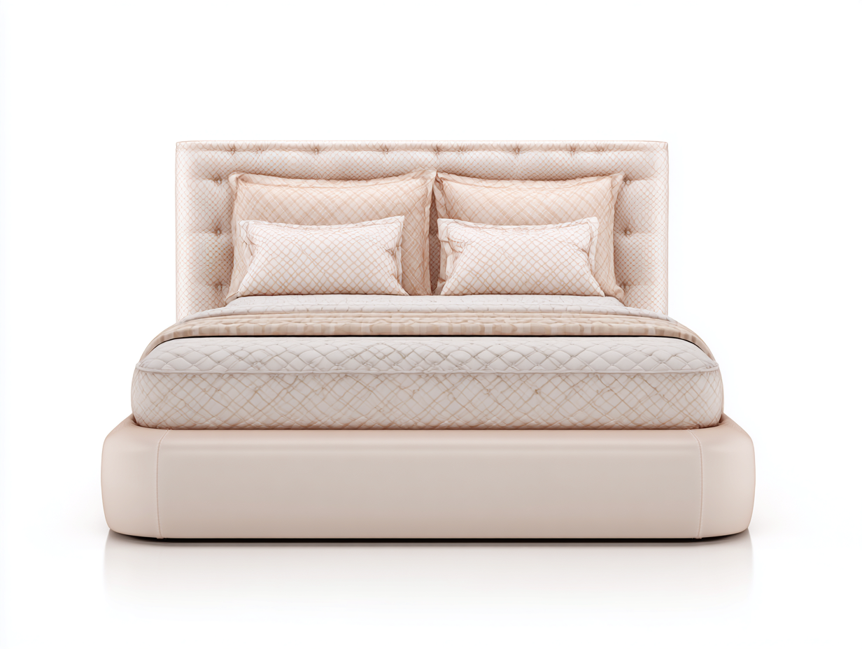 Letto matrimoniale imbottito 200x180x135 cm - beige chiaro - adatto alla camera da letto - design moderno-Graceota