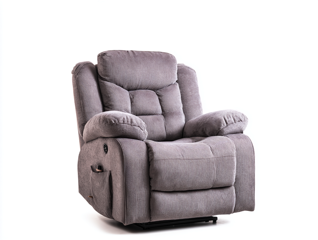 Poltrona reclinabile tessuto 100x95x105 cm - tortora - adatta al soggiorno - design ergonomico-Graceota