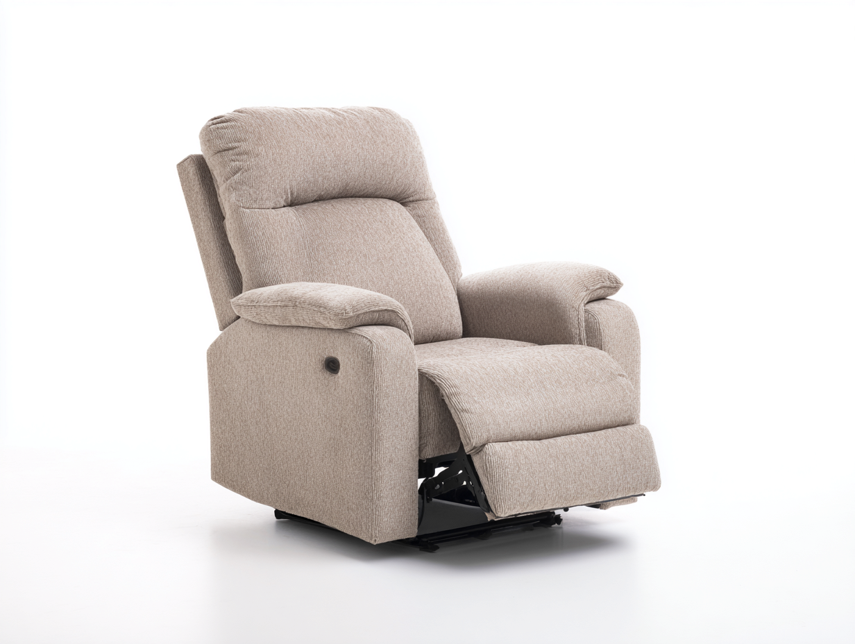 Poltrona in tessuto 95x90x105 cm - beige - per soggiorno - design ergonomico-Graceota