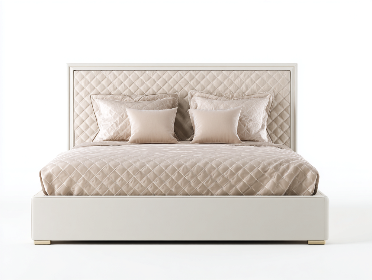 Letto matrimoniale imbottito 200x180x140 cm - beige - adatto alla camera da letto - design moderno-Graceota