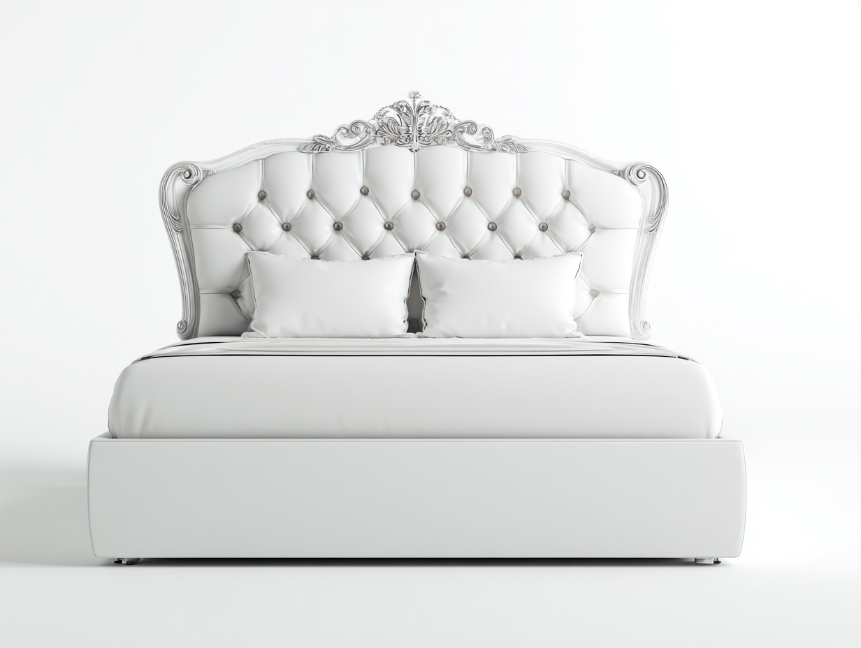 Letto matrimoniale imbottito 200x160x150 cm - bianco - adatto alla camera da letto - design classico-Graceota