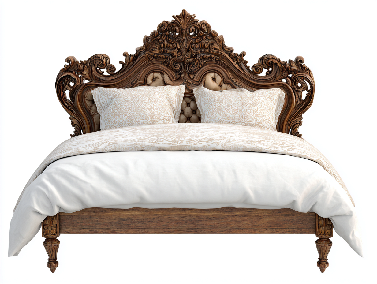 Letto matrimoniale legno massello 200x160x150 cm - marrone - adatto alla camera da letto - design classico-Graceota