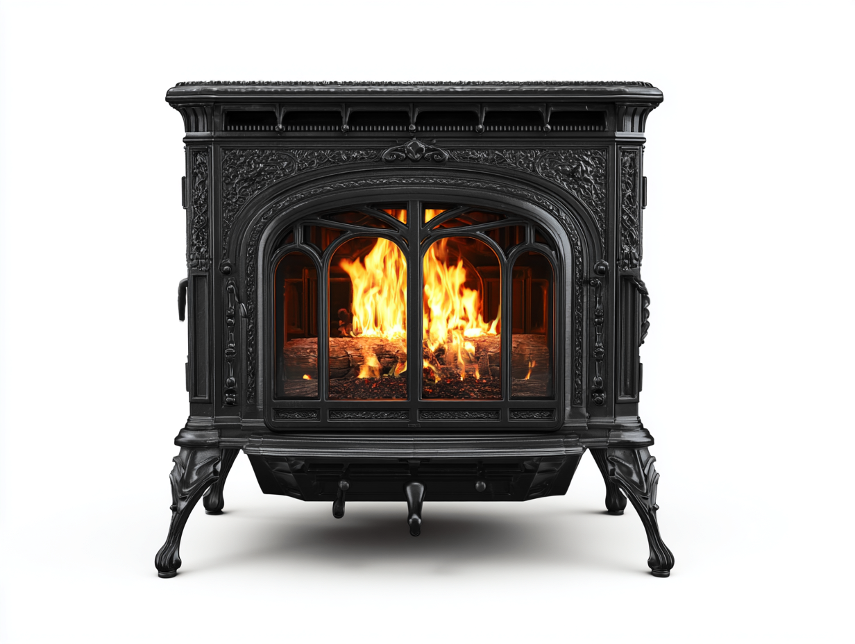 Caminetto elettrico in ghisa 70x50x85 cm - nero - per soggiorno - stile vintage-Graceota