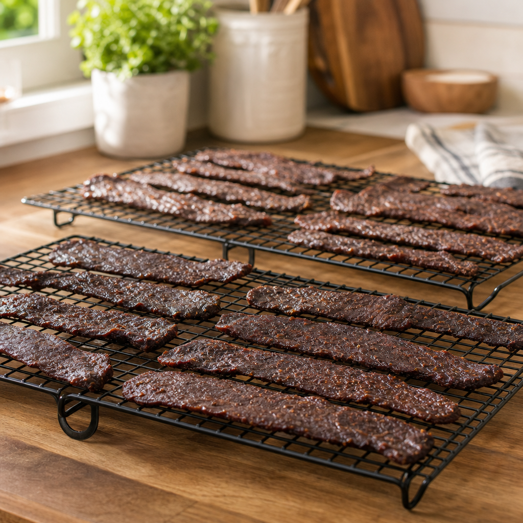 Step 4: Let all jerky cool on racks until room temperature before storage.