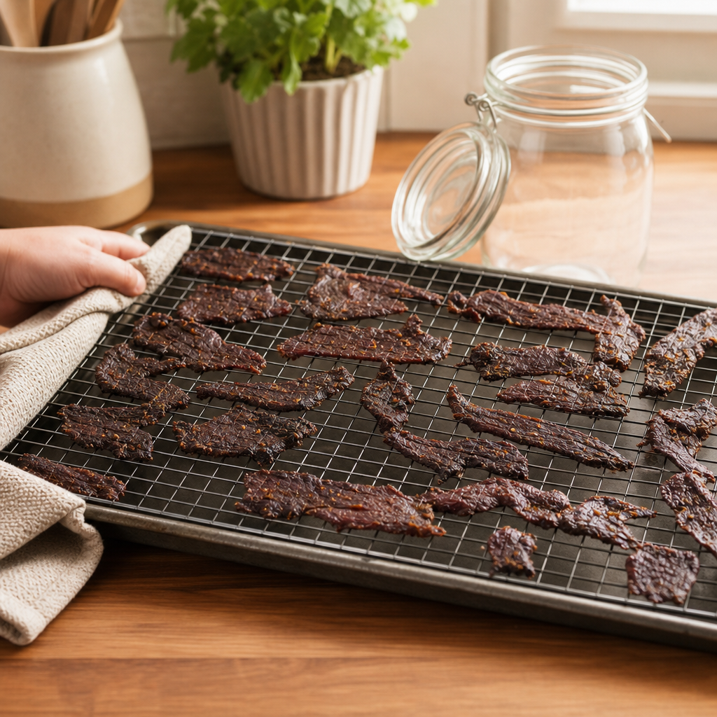 Step 6: Let jerky cool fully before moving to storage.