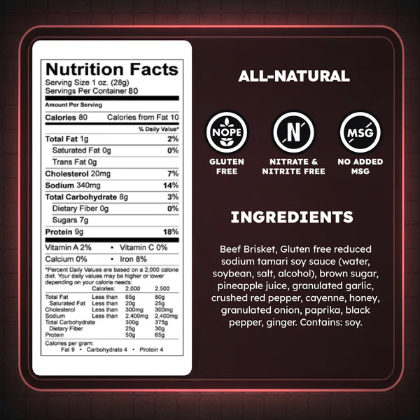 BULK Hot Teriyaki Brisket Beef Jerky