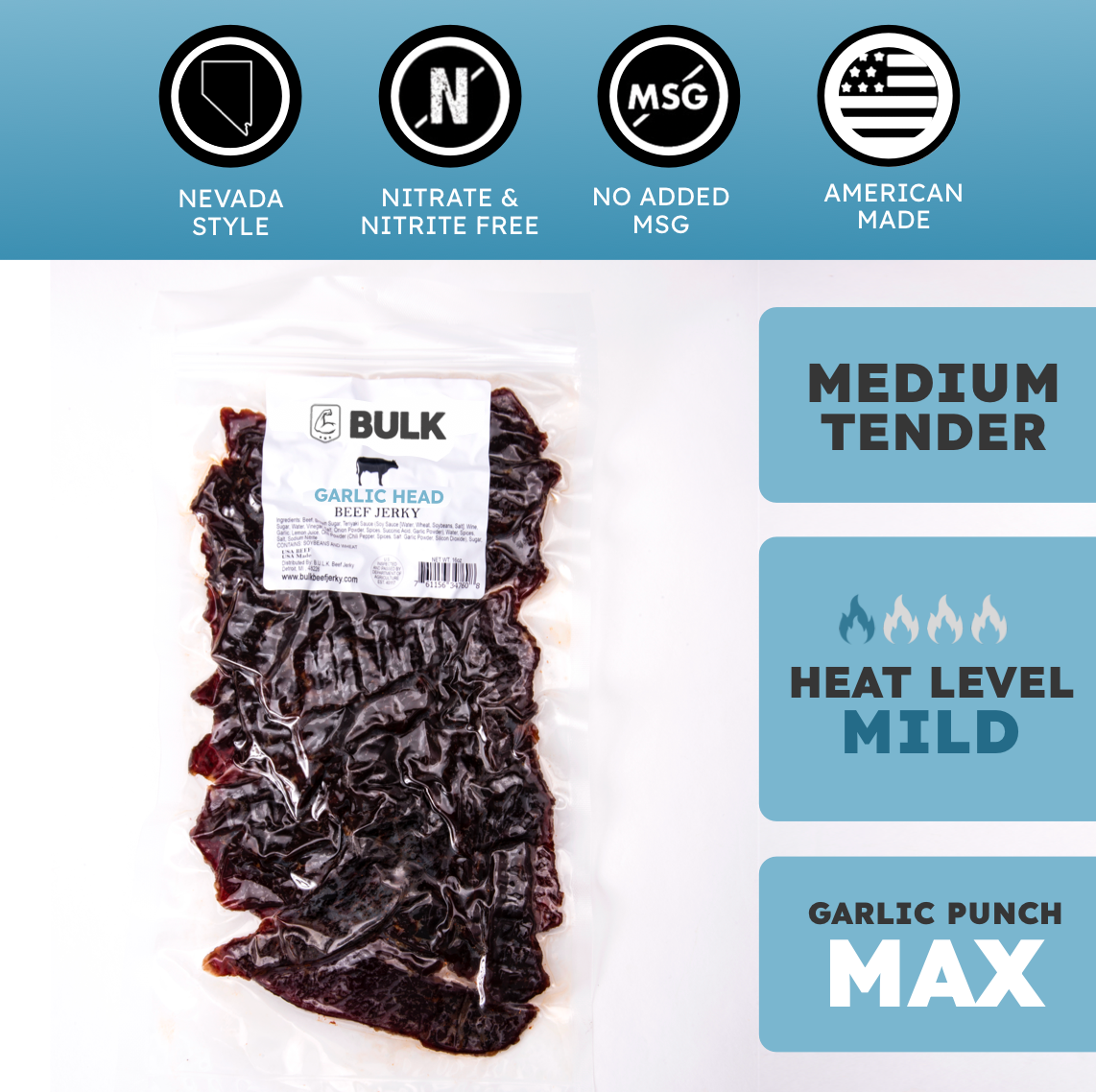 Nevada Garlic Head Jerky - BULK JERKY