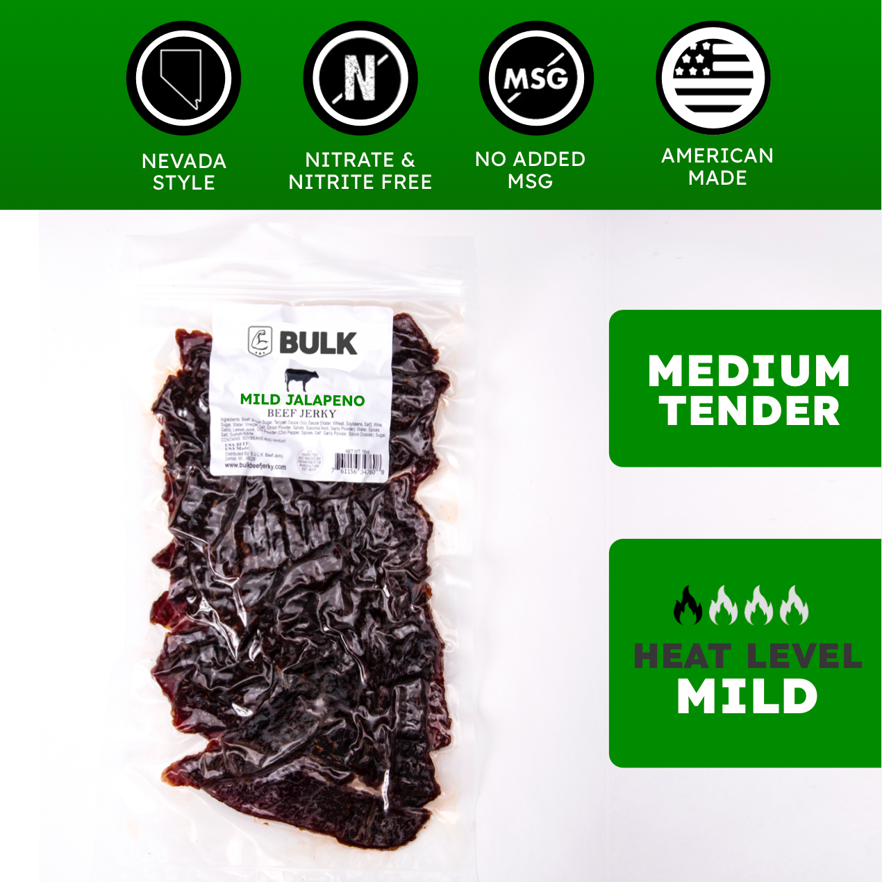 Nevada Mild Jalapeno Jerky - BULK JERKY