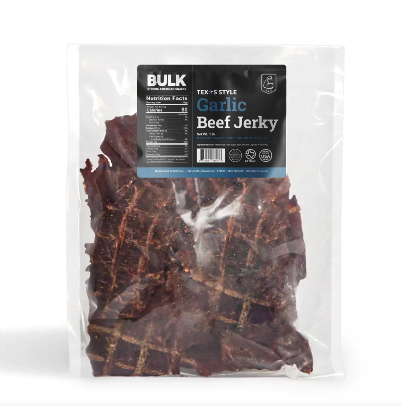 Texas Style Garlic - Sugar Free - High Protein Low Carb Jerky Slabs