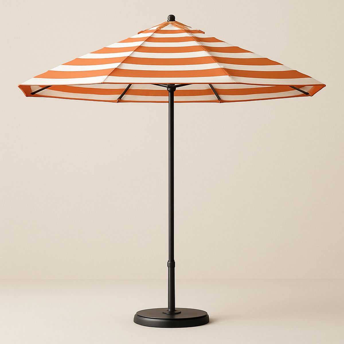 Outdoor Aluminium Patio Umbrella Canvas Stripe 270 cm Orange/White