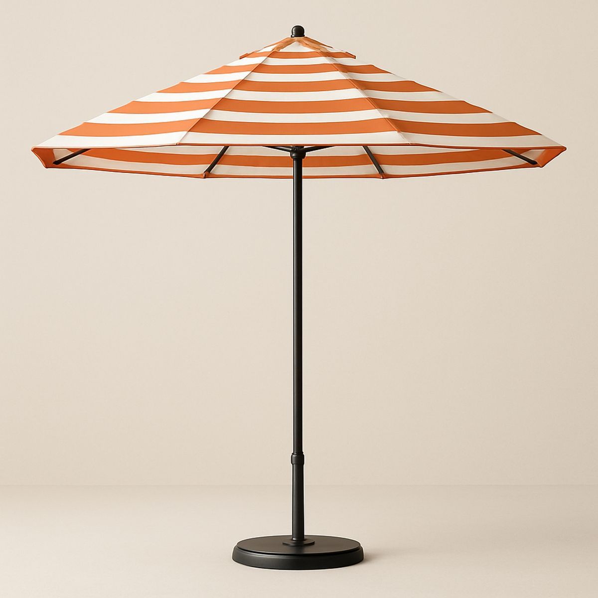 Outdoor Aluminium Patio Umbrella Canvas Stripe 270 cm Orange/White