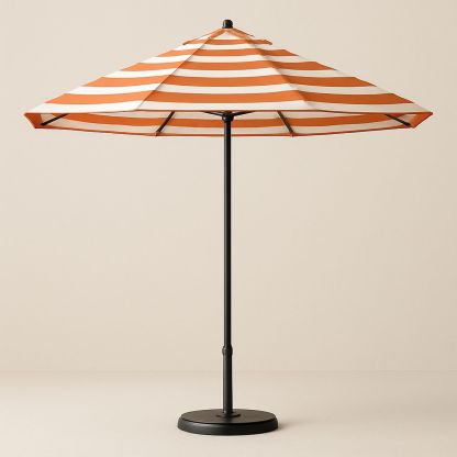 Outdoor Aluminium Patio Umbrella Canvas Stripe 270 cm Orange/White