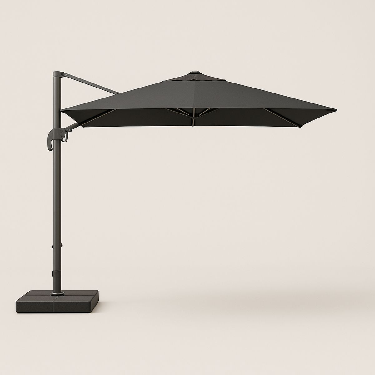 Outdoor Cantilever Umbrella Aluminium Frame Polyester Canopy Charcoal 300cm