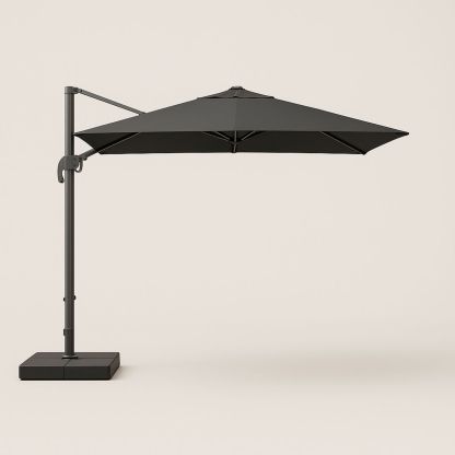 Outdoor Cantilever Umbrella Aluminium Frame Polyester Canopy Charcoal 300cm
