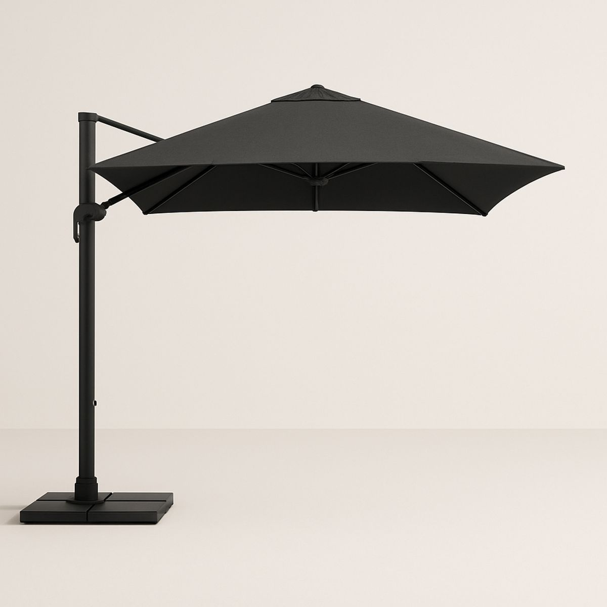 Outdoor Cantilever Umbrella Aluminium Frame Polyester Fabric Black 300cm Diameter